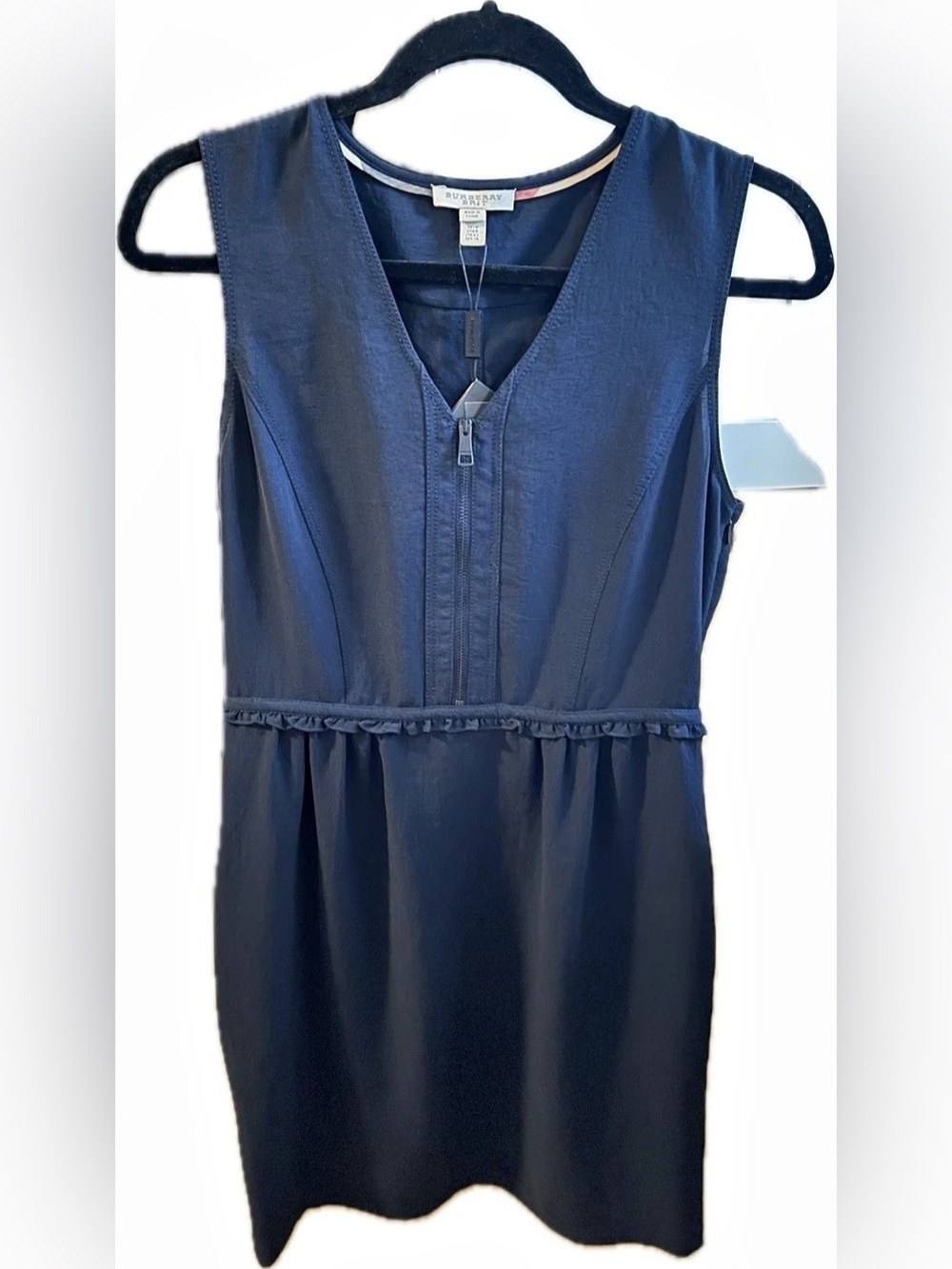 NWT Burberry Brit Tallulah Zip-Front Dress in Blue Carbon - Size 8